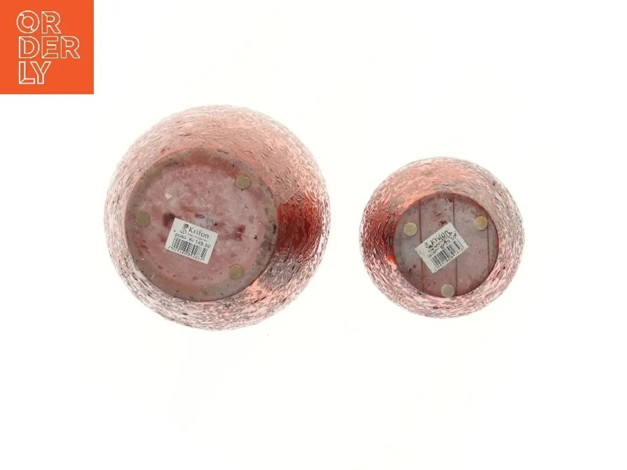Billede 3 - Røde glas vaser sæt fra Krifon (str. 2 stk Ø 13,5 & 19 cm længde 12 & 16 cm)