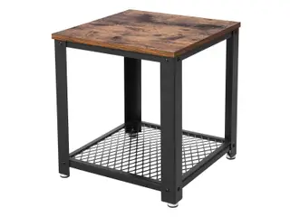 Sidebord i industrielt design rustik brun/sort, 45 × 45 × 55 cm