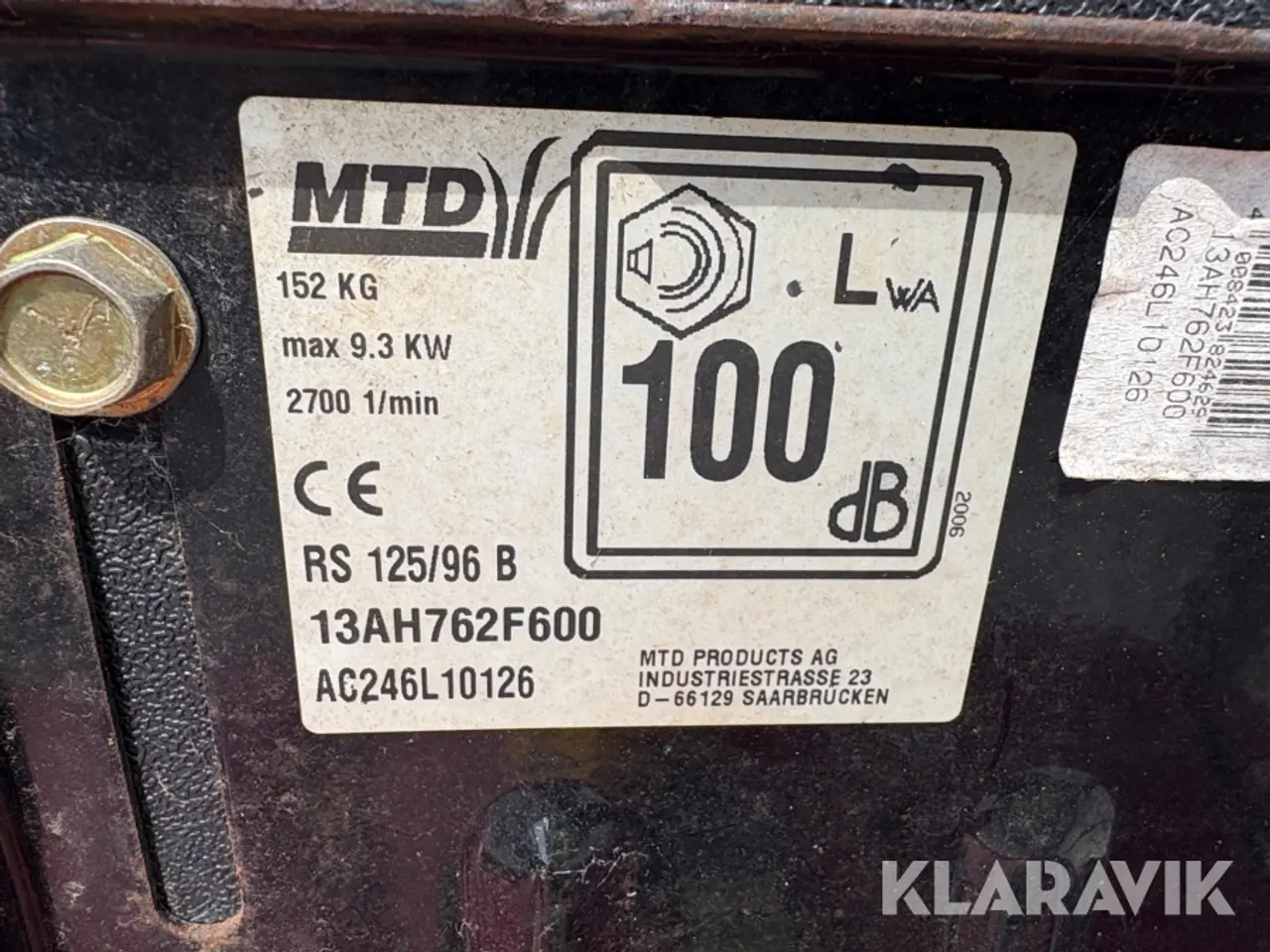 Billede 5 - Græsslåmaskine MTD RS 125/96 B