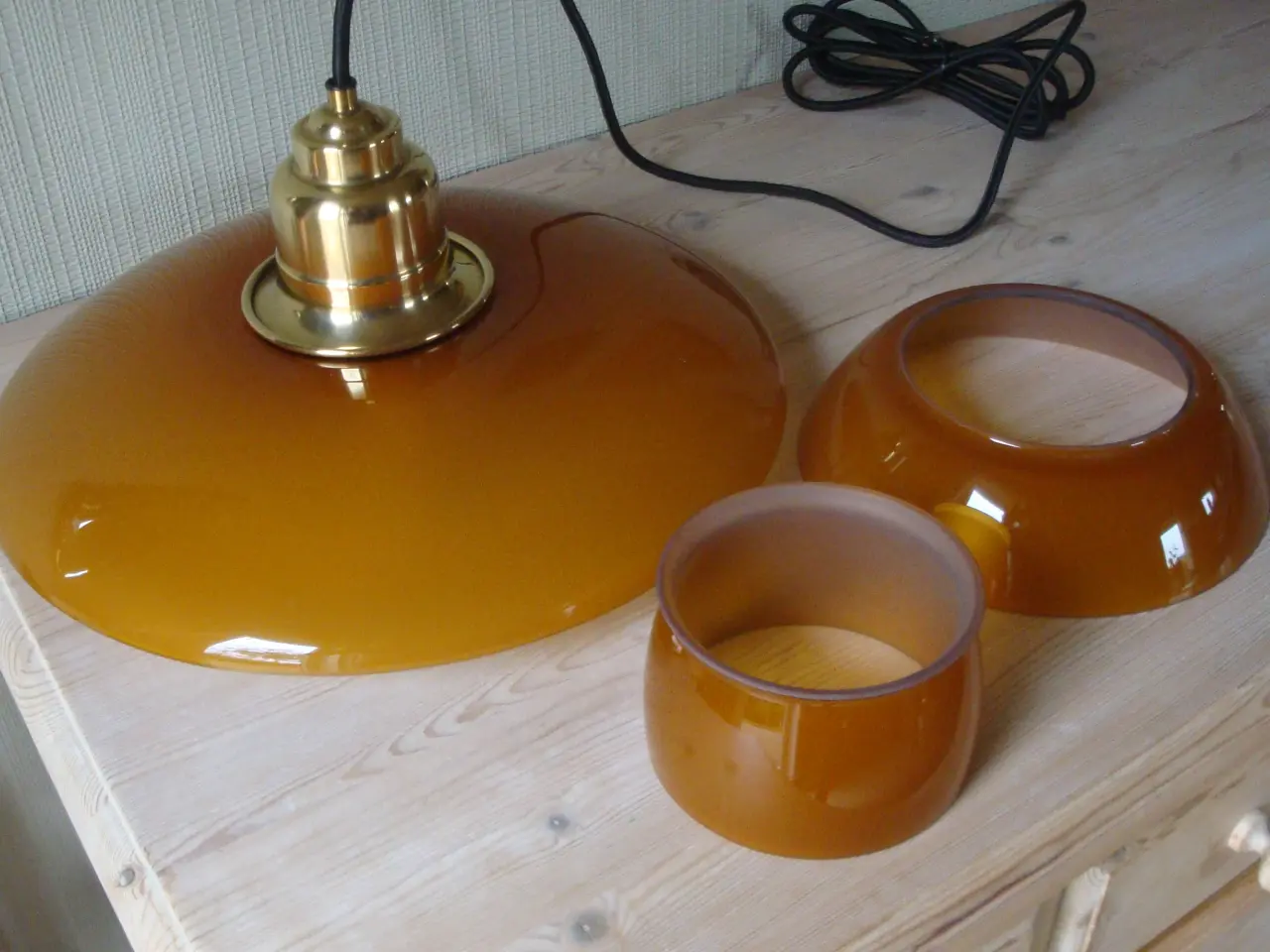 Billede 5 - 2 Ph pendel 3 1/2 - 3 rav glas + messing