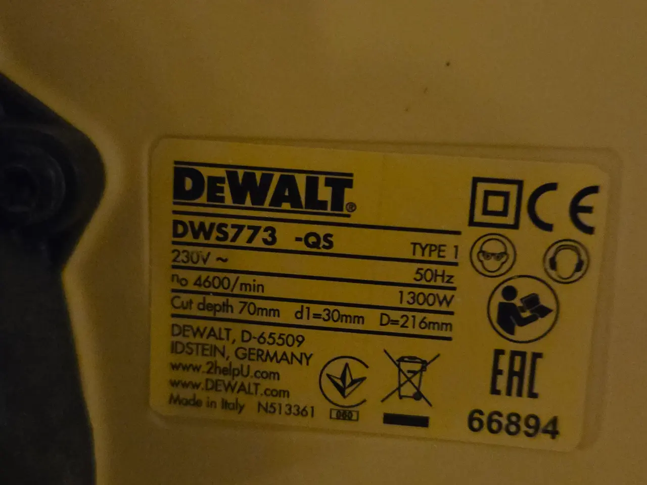 Billede 6 - DeWalt DWS773-QS kap-/geringssav og DeWalt DE7033-