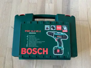 Bosch PSR 14,4 VE-2 akku boremaskine i grøn plastk