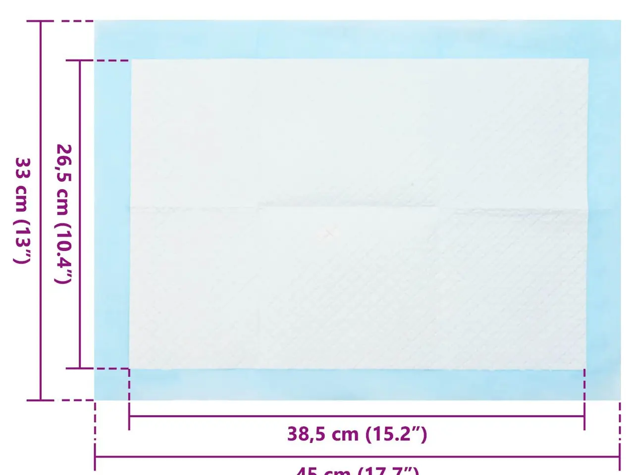 Billede 6 - Træningsmåtter til kæledyr - 50 stk, blå/hvid, 45 × 33 cm