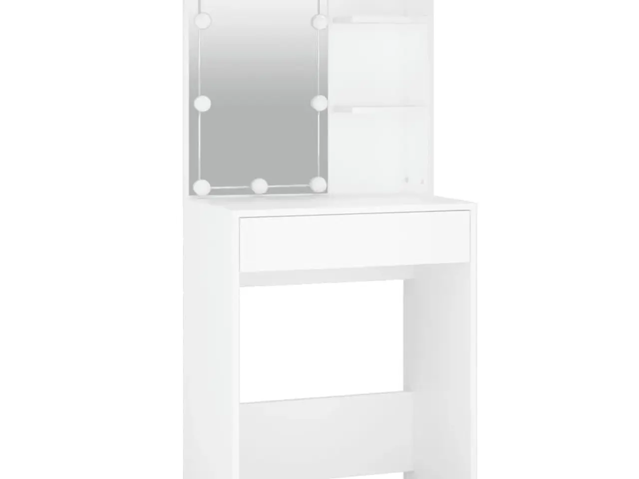 Billede 3 - Makeupbord med LED-lys 60×40×140 cm - hvid