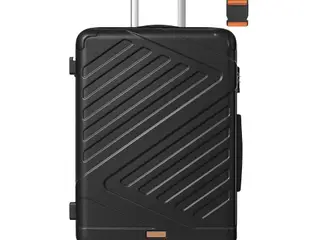Stor hardcase kuffert 75 cm udvidelig med TSA-lås og 4 dobbelte spinnerhjul - sort