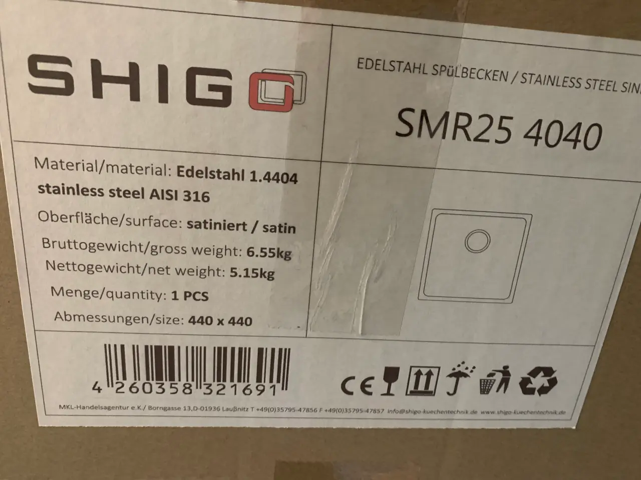 Billede 1 - medicinisk vask i V4A fra SHIGO