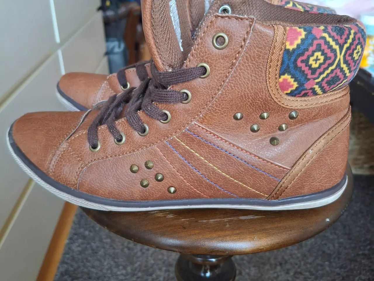 Billede 4 - Hightop Vintage Sneaks i PU-læder str.38