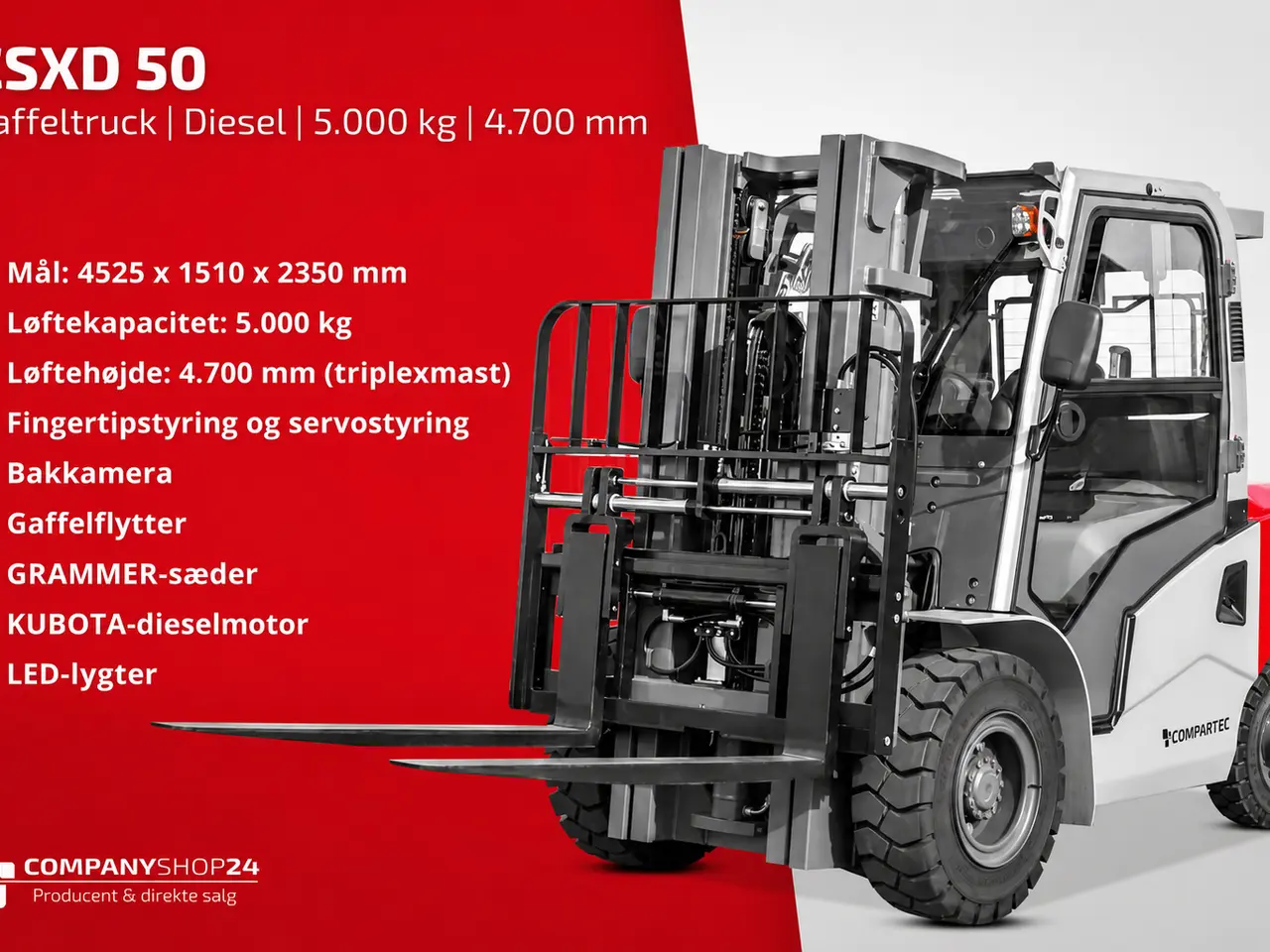 Billede 2 - CSXD50 Dieselgaffeltruck - 5000 kg, 5000 mm