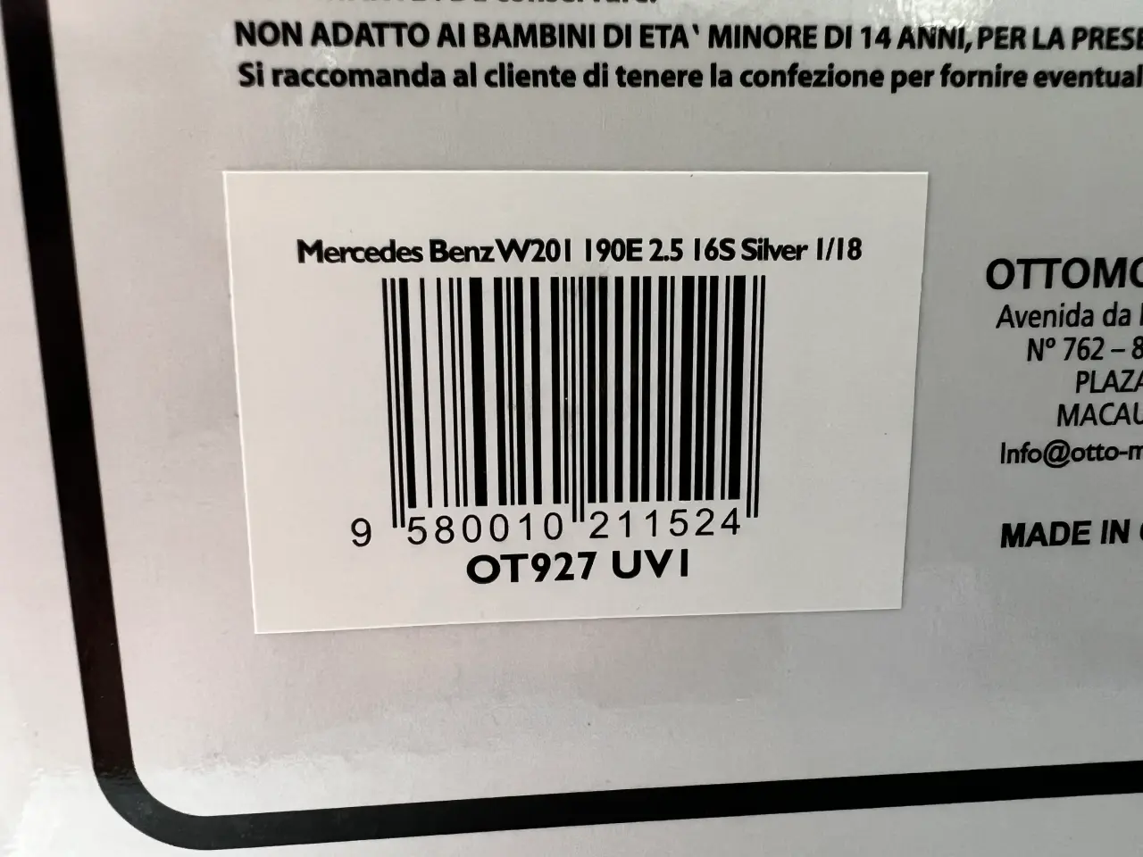 Billede 9 - 1988 Mercedes 190E 2,5 16v Limited Edition 1:18
