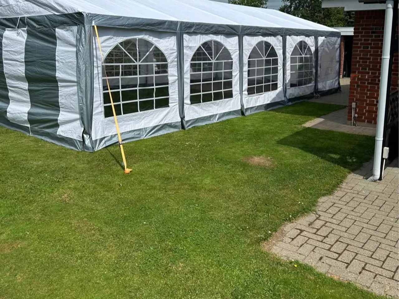Billede 2 - Partytelt, 5x10 m, PE 450-teltdug, Grå-hvid Flex