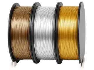 SKILPRO - Silky PLA++ Filament pakke - Sølv, bronze og guld - 3 x 1 kg