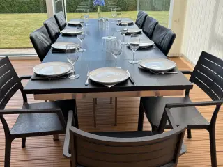 Bord med 6 læderstole - Flyttesalg