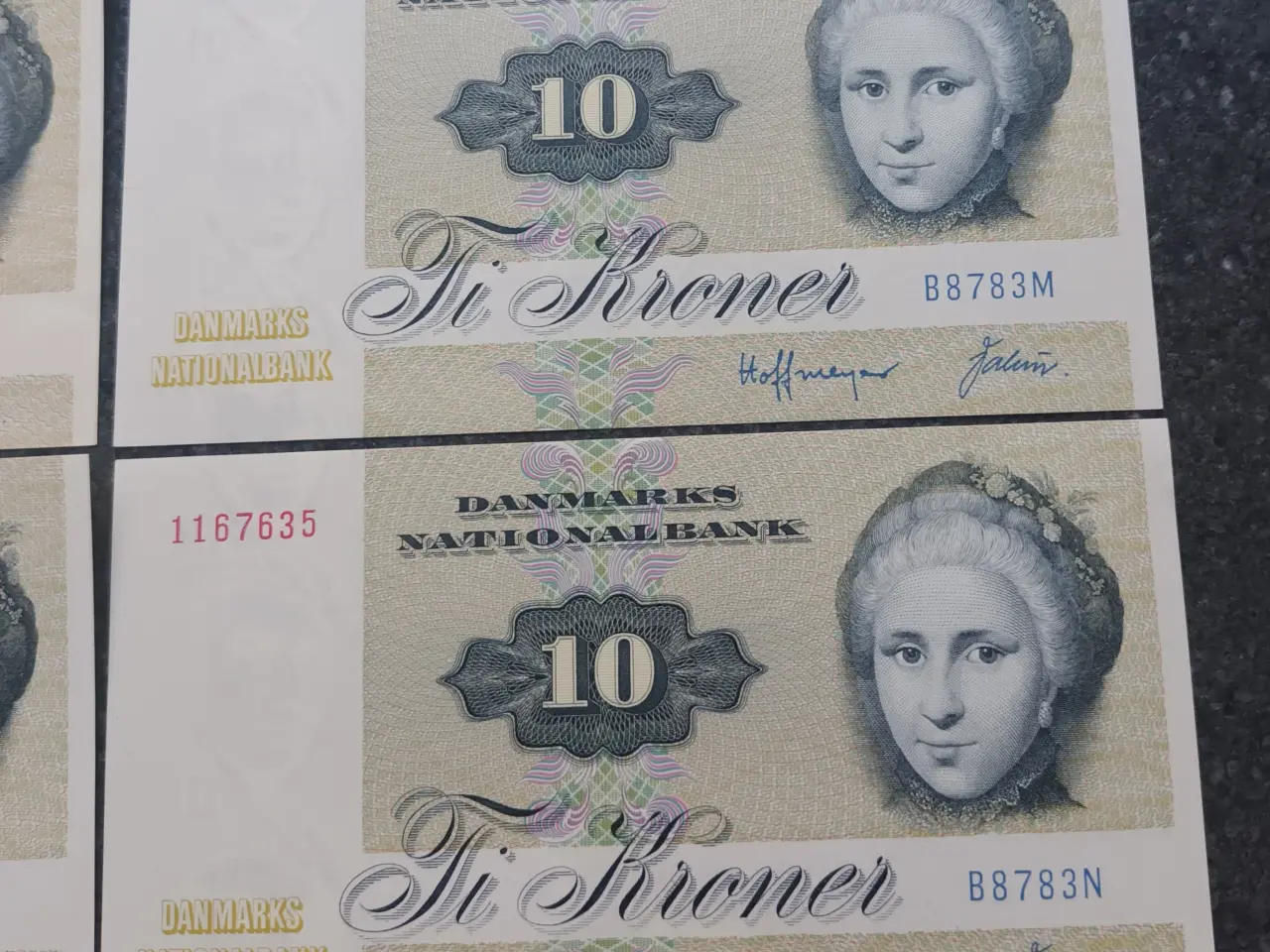 Billede 2 - 10 Kr sedler 10 stk 1977 + 1978 2 stk i numreorden