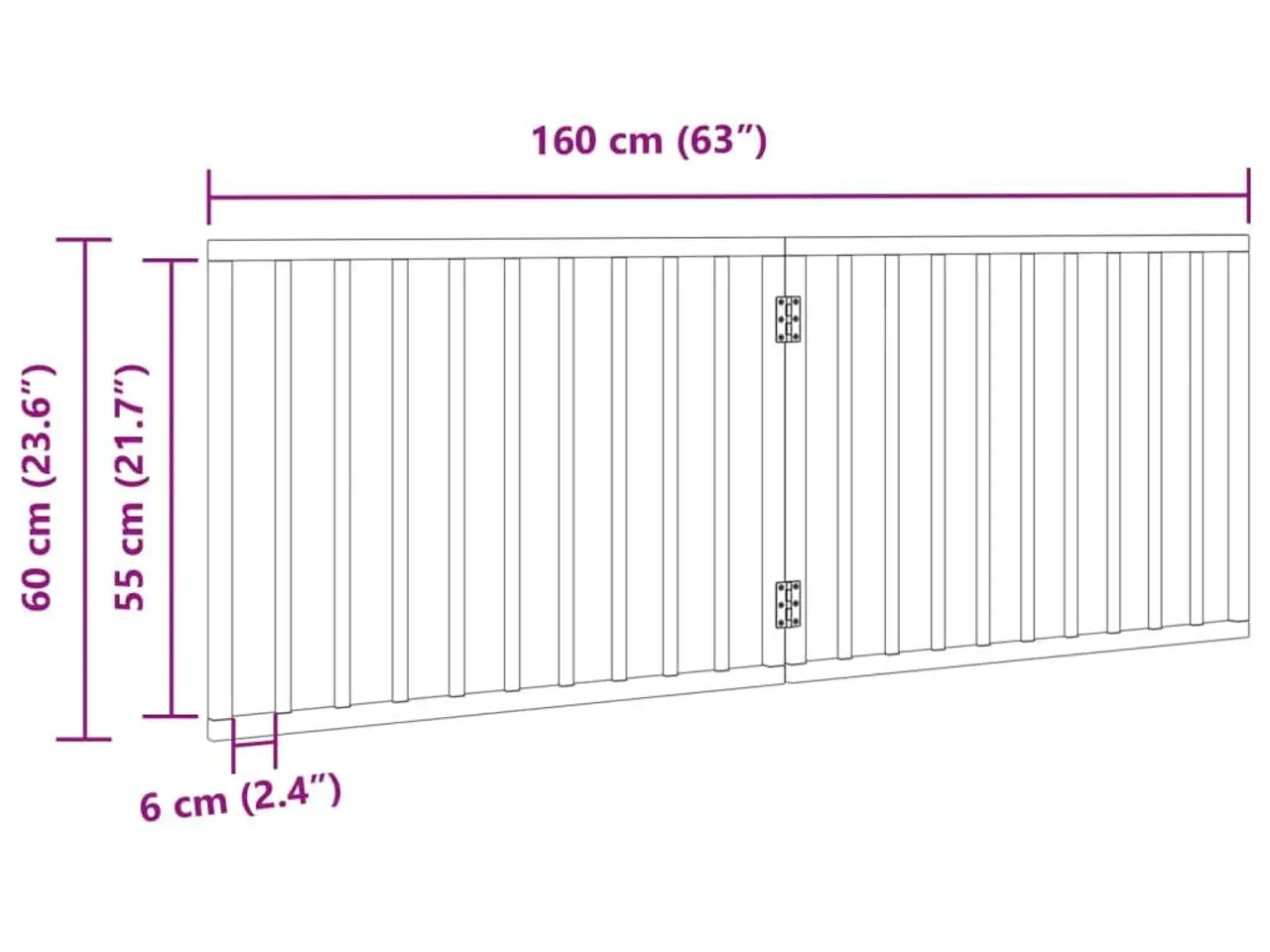 Billede 9 - Hundegitter foldbart med 2 paneler - sort poppeltræ, 160 cm