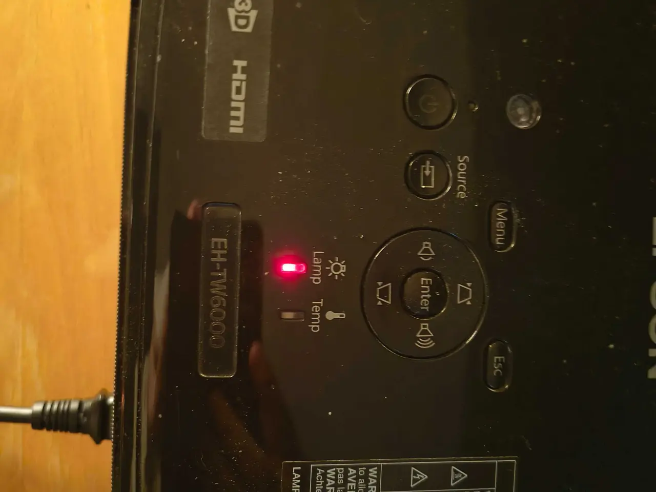 Billede 1 - Epson tw6000 mangler ny pære