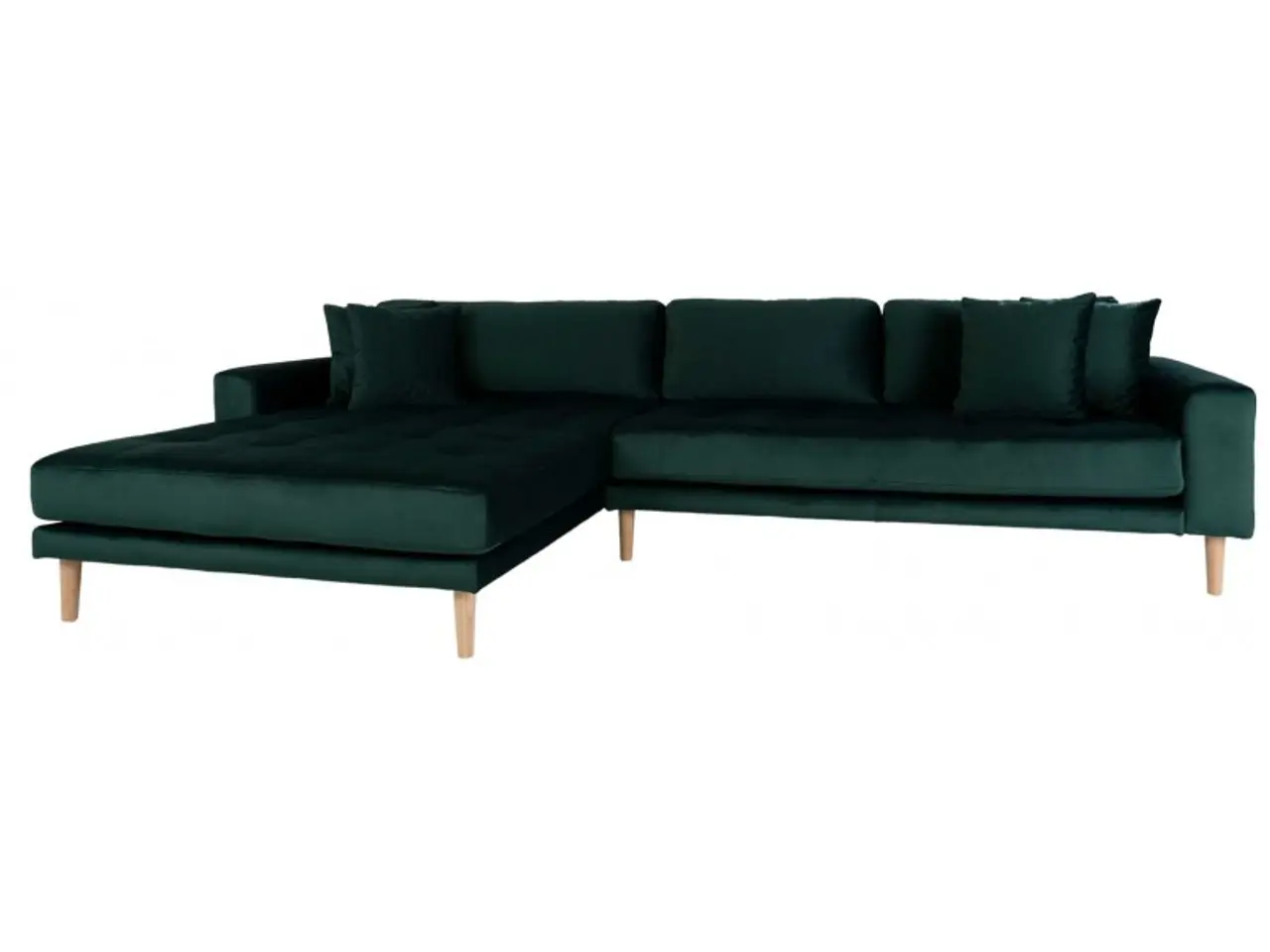 Billede 2 - Lido chaiselongsofa i grøn velour venstrevendt