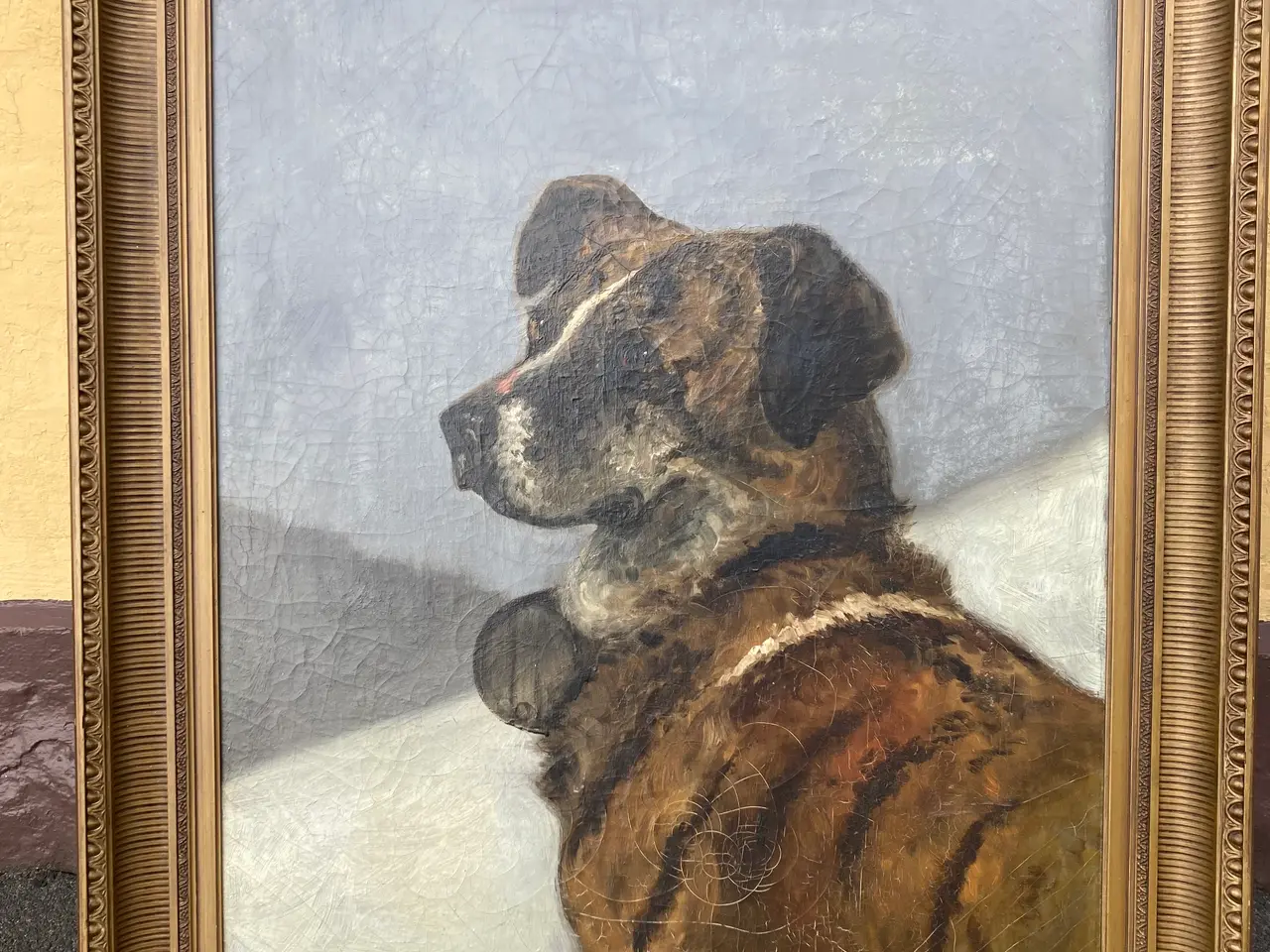 Billede 1 - Maleri af hund sankt Bernhard