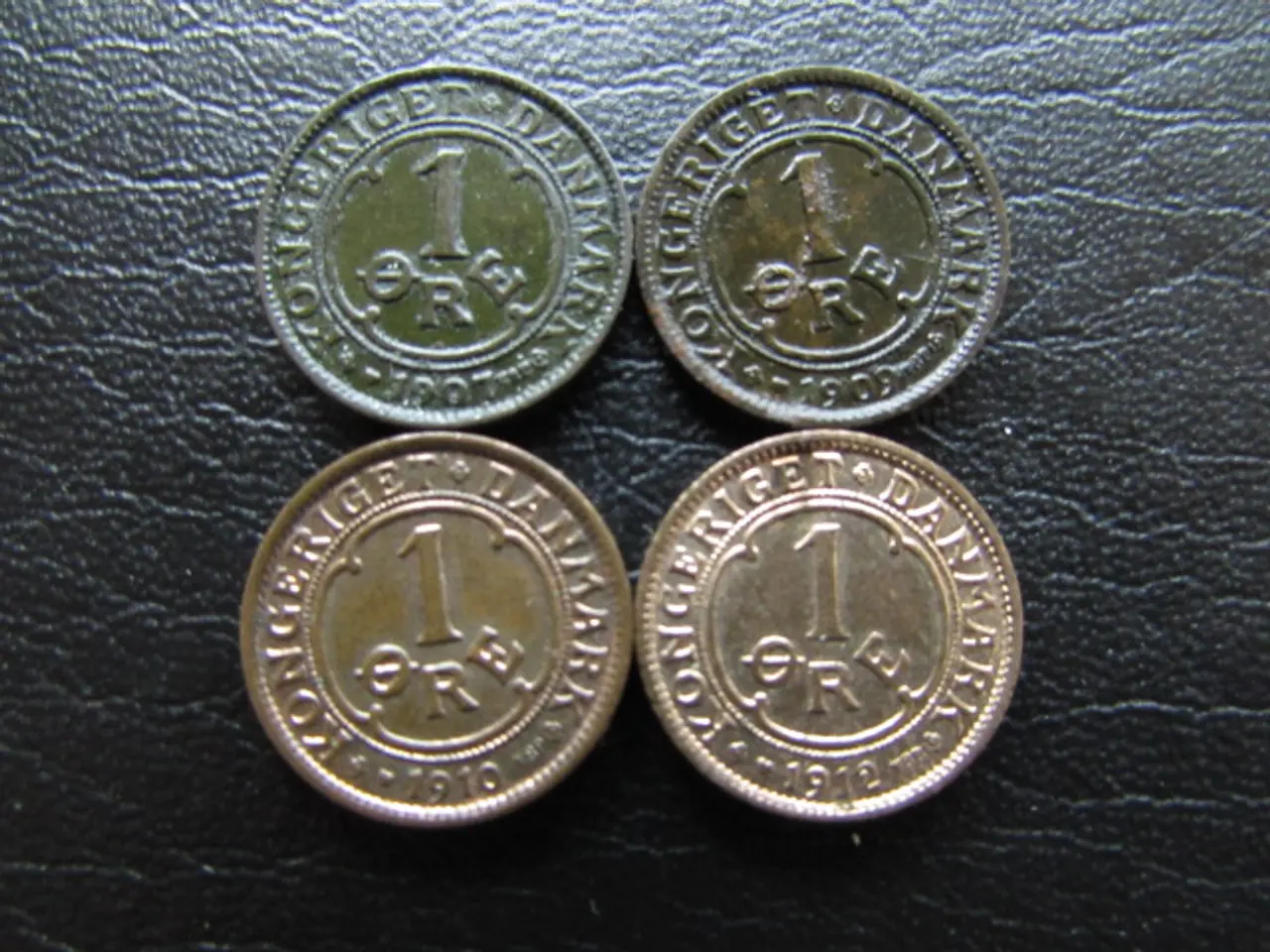Billede 1 - 1 ører 1907-1912 komplet sæt 4 stk