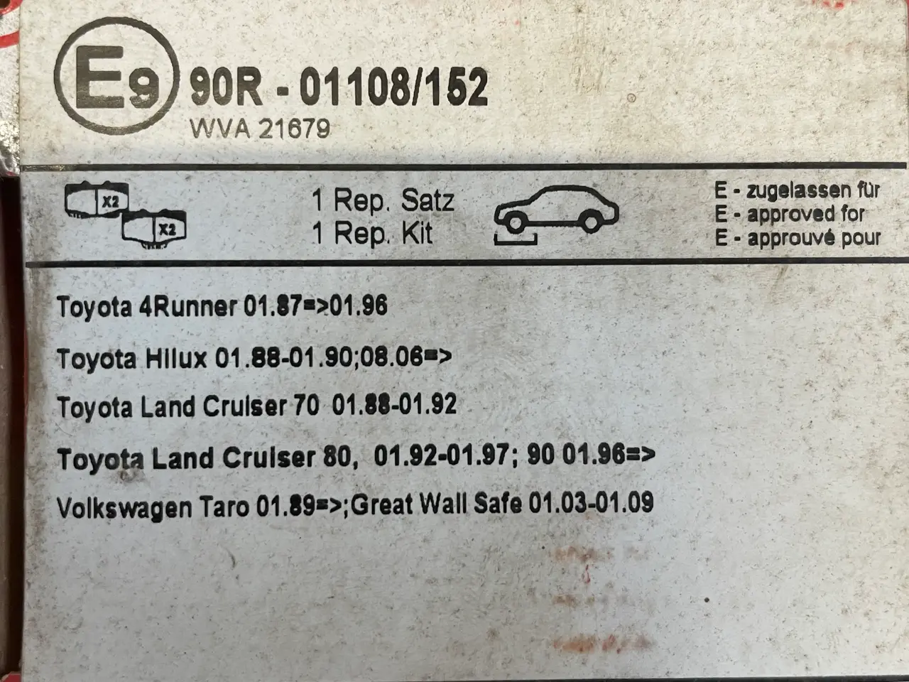 Billede 1 - Bremseklodser Toyota Land Cruiser