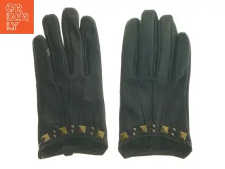 Læderhandsker med nitter (str. 18 cm)