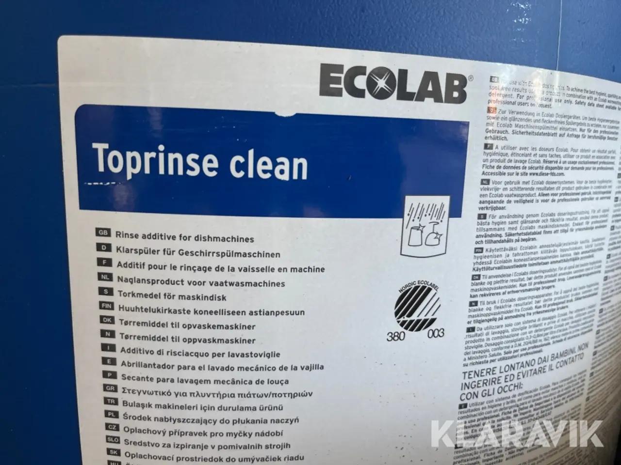 Billede 3 - Tørremiddel Ecolab Toptunede clean 170liter