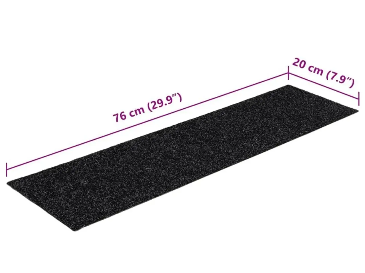 Billede 8 - Trappemåtter selvklæbende - 15 stk., 76 × 20 cm, sorte rektangulære