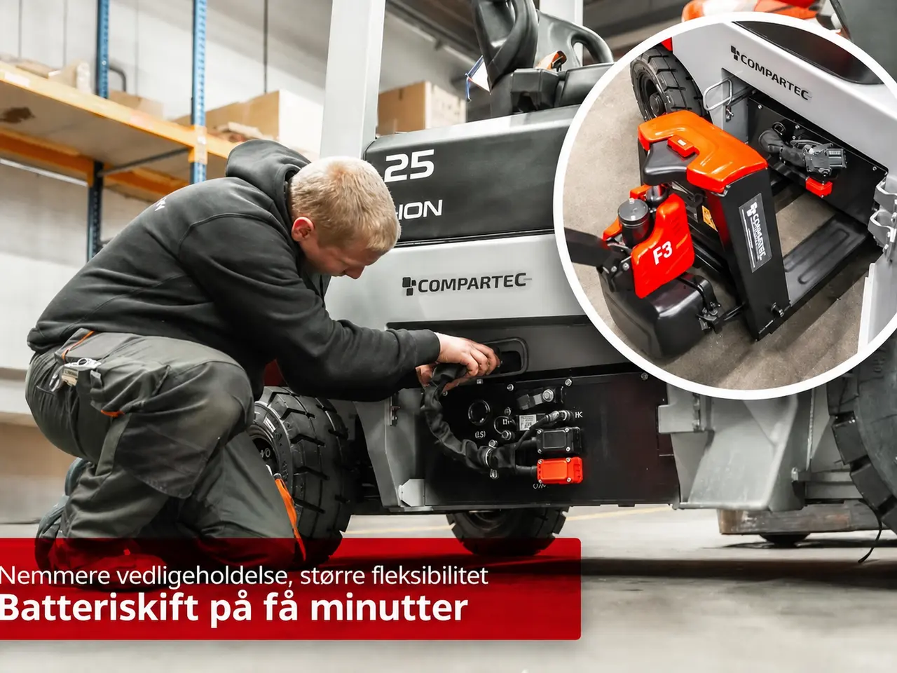 Billede 9 - Elektrisk gaffeltruck CSX25 - 2500 kg, 4800 mm løftehøjde, Lithium-ion-batteri