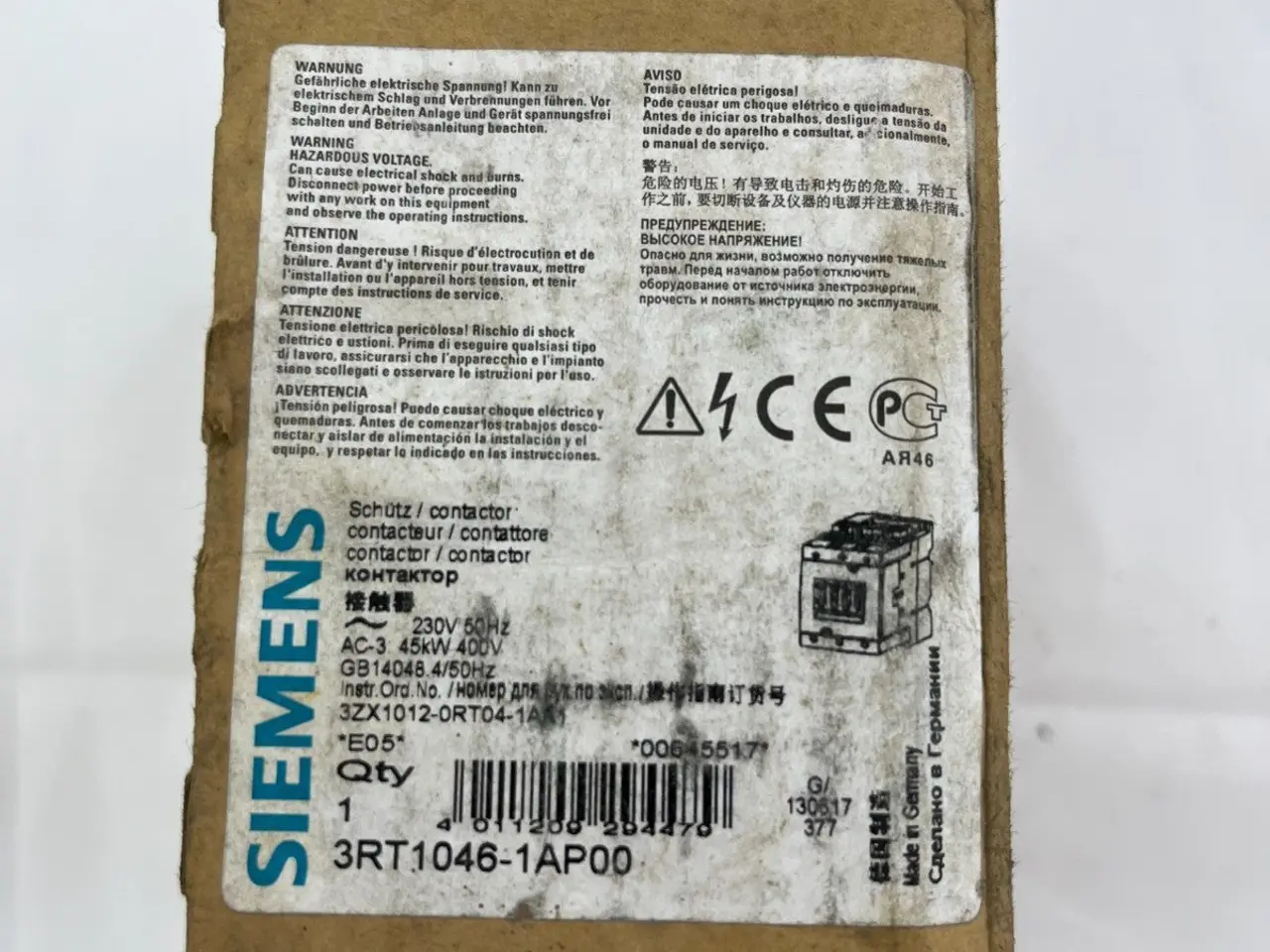 Billede 2 - Siemens Sirius 3RT1046-1AP00 kontaktor 95A 45kW AC