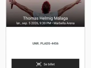 Thomas Helmig, Malaga, lør. 5. Sep., 1 stk.