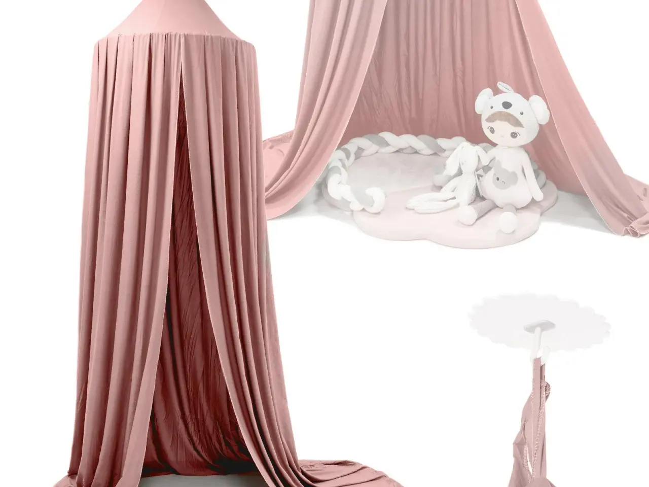 Billede 1 - Sengehimmel / baldakin til børneværelse - tipi-look, rosa