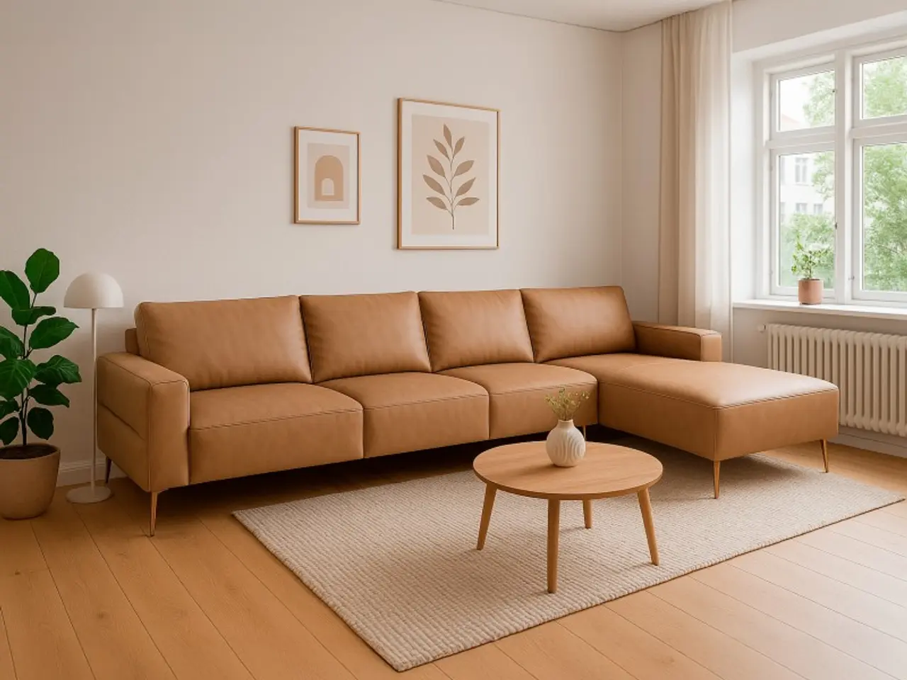 Billede 1 - Hjort Knudsen Almind læder chaiselongsofa højrevendt