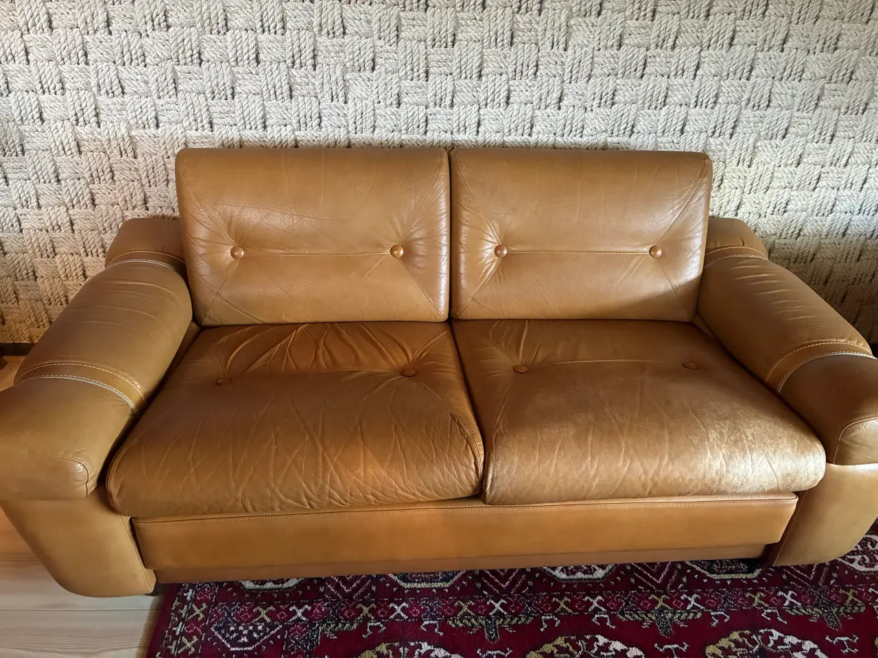 Billede 3 - Flot glasbord (samt 3-2-1 congnacfarvet lædersofa)