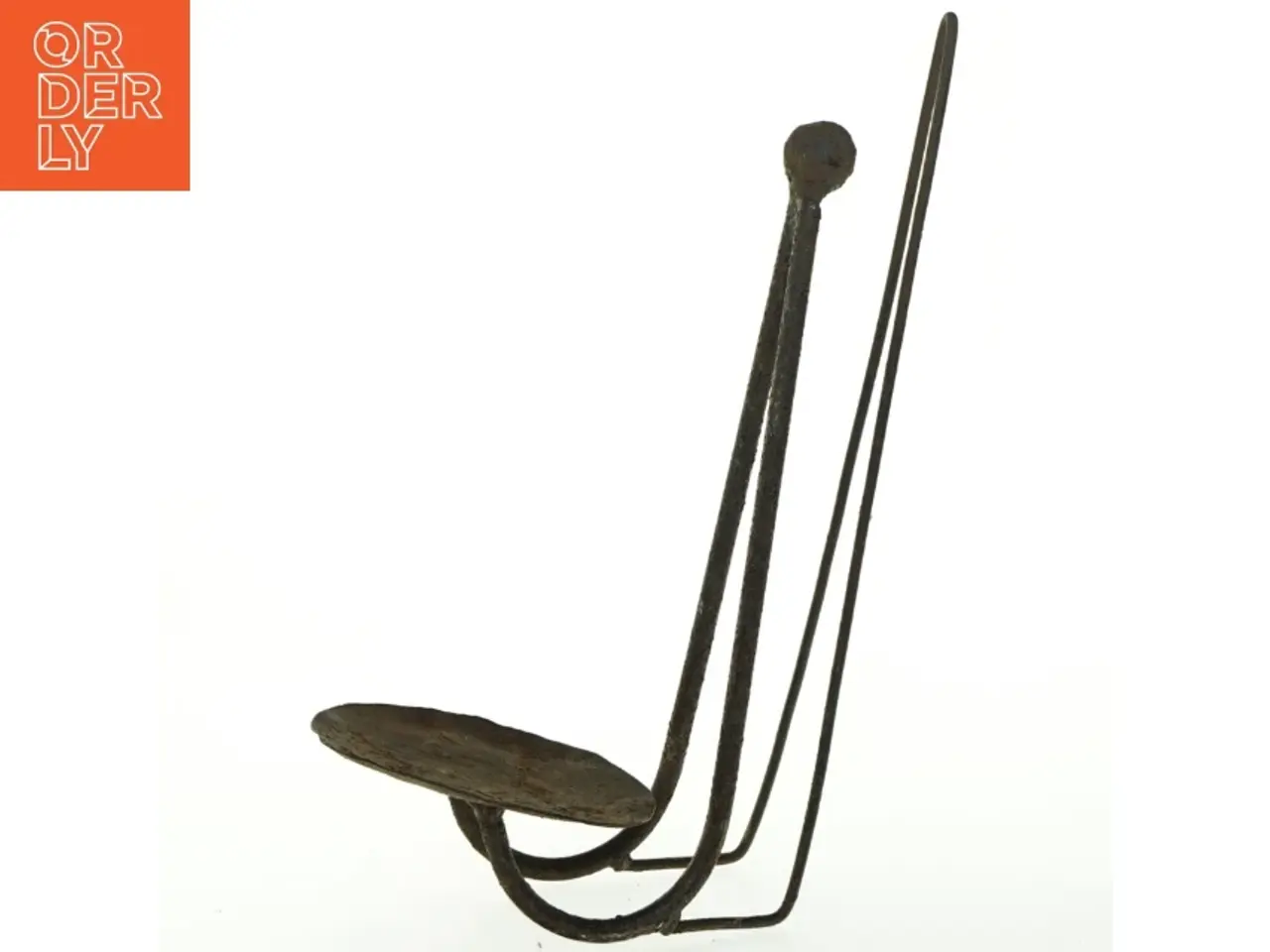 Billede 1 - Antik jernlysestage (str. H. 29 cm)