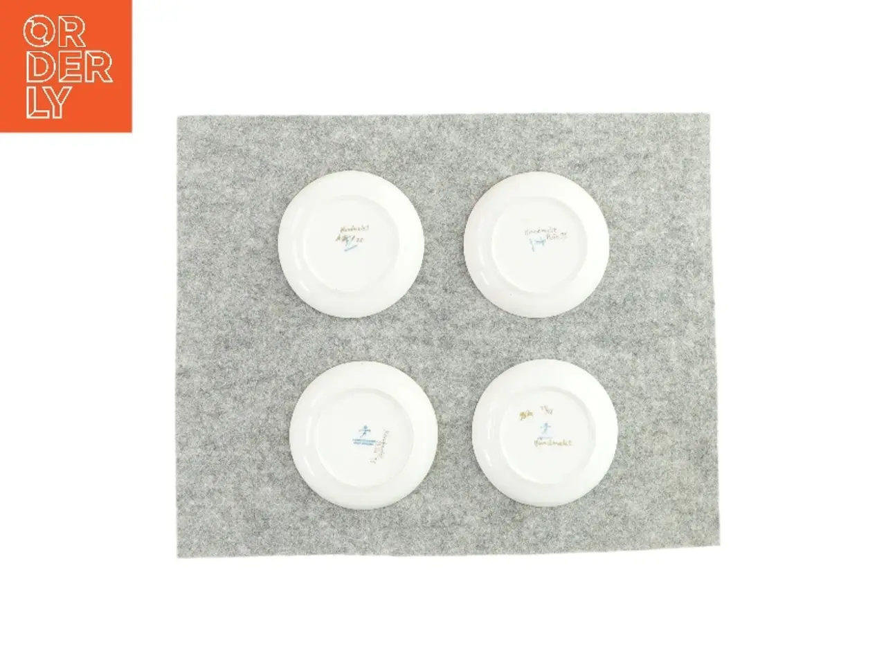 Billede 2 - Håndmalet tallerkener (4 stk) (str. Ø: 11,5 cm)
