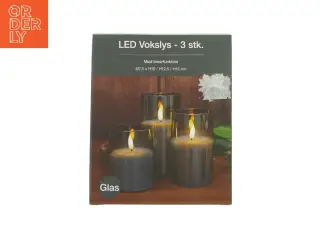 LED vokslys 3 styk (str. HØ: 10 x 12,5 og 15 x7,5)