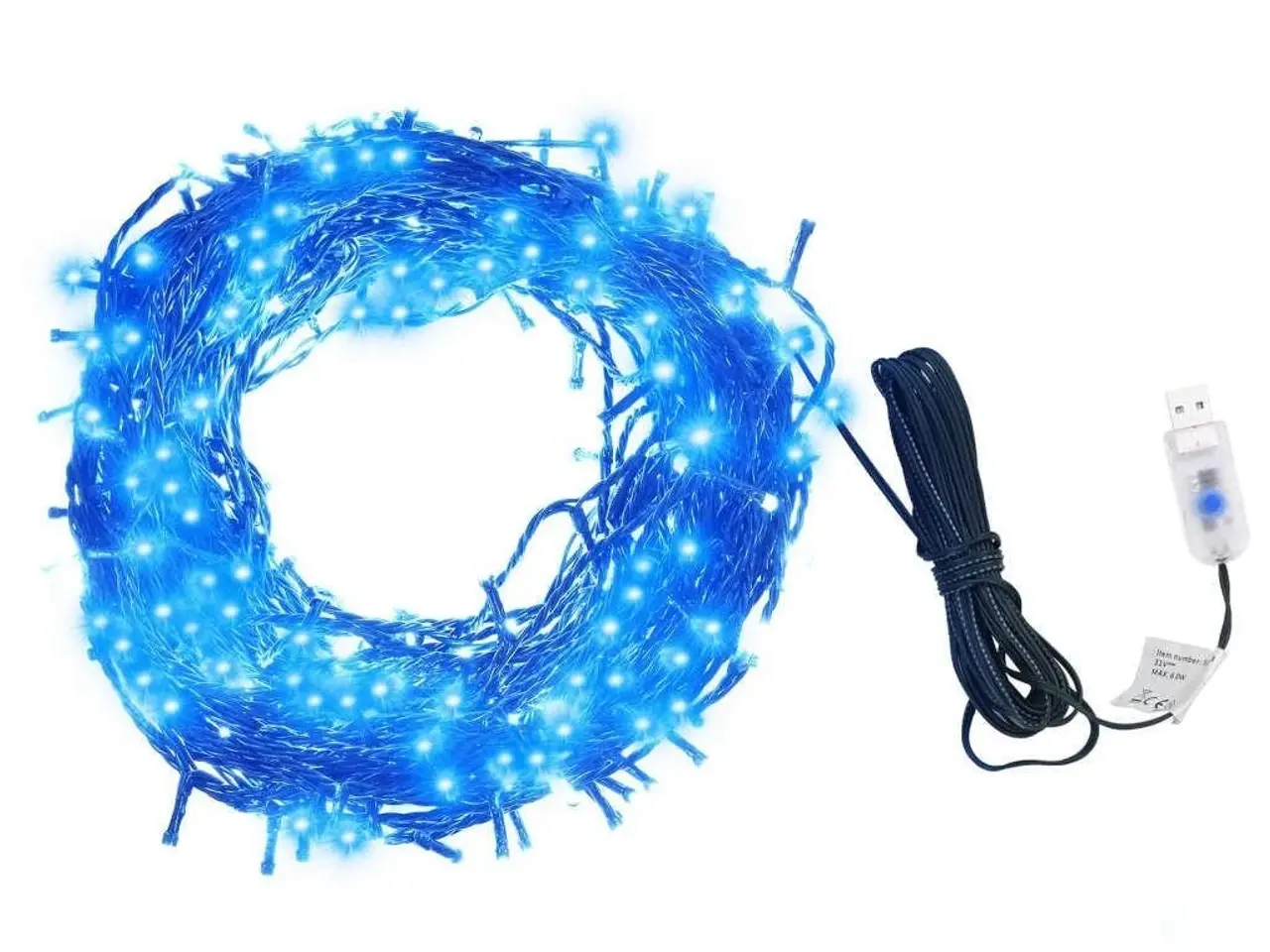 Billede 1 - Lyskæde med 400 LED - 40 m, blå, 8 lyseffekter