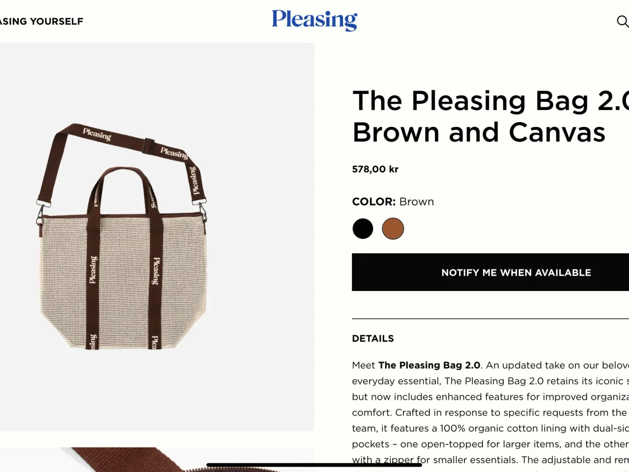 Billede 5 - Taske “Pleasing bag” Harry Styles,  brun og canvas