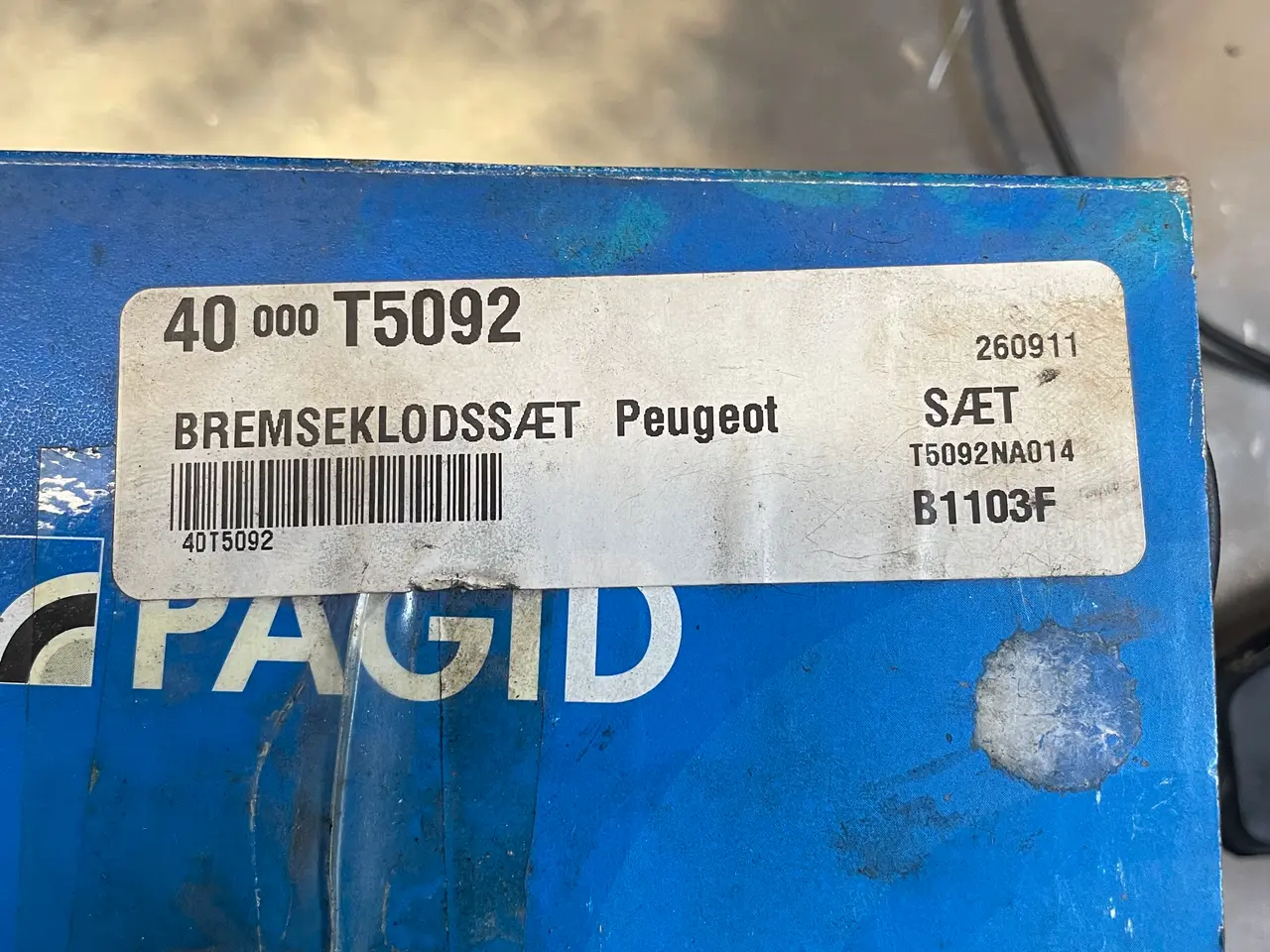 Billede 2 - Bremseklodser Peugeot