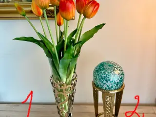 Vintage stativ til glaskugler og vase sælges. 