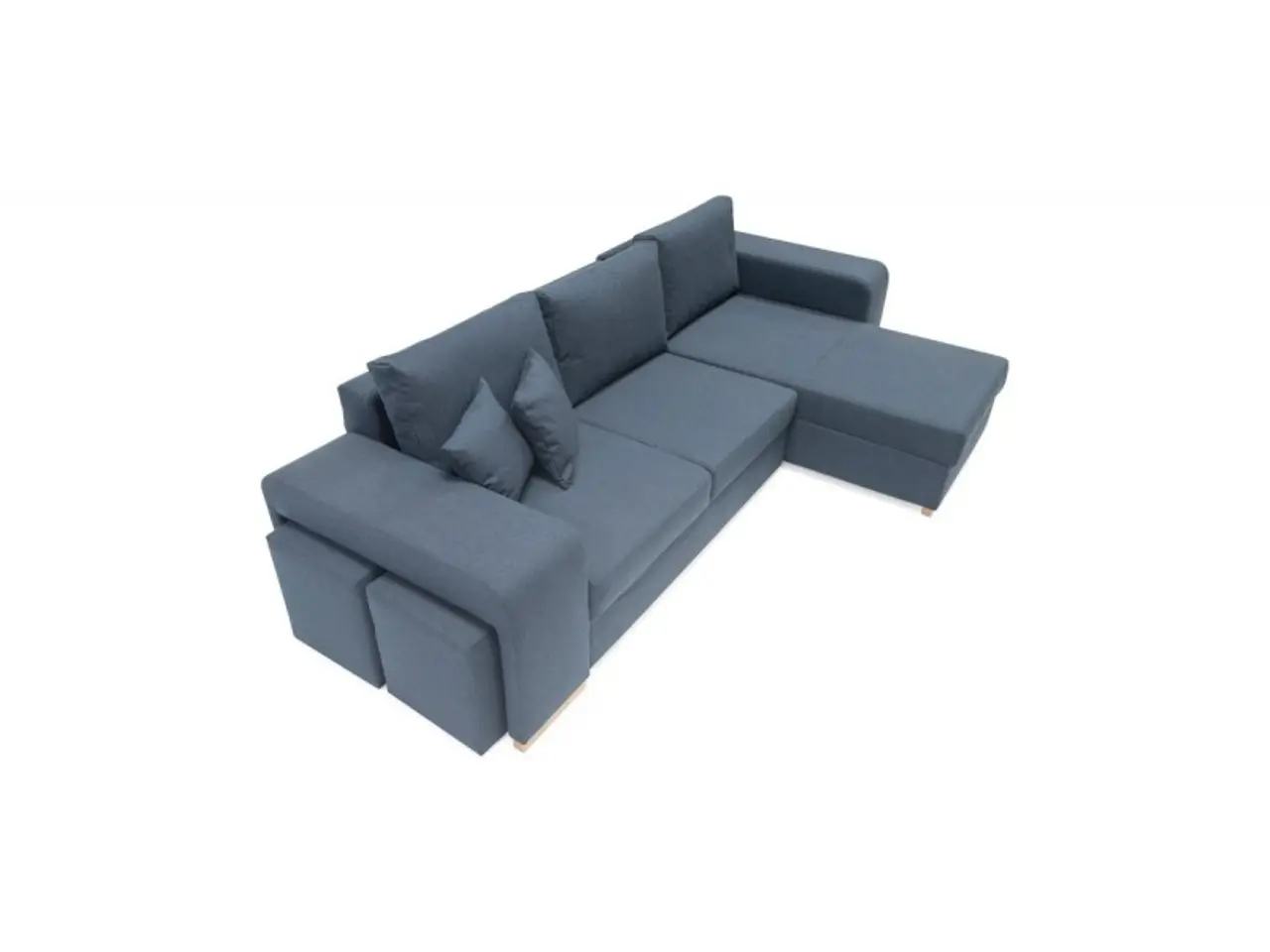Billede 5 - Mark vendbar sovesofa m. puffer - Blå Inari 80