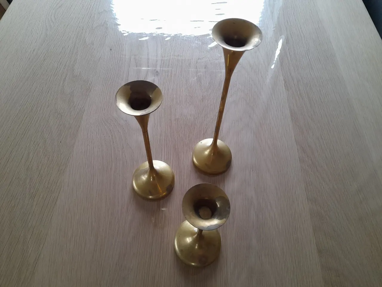 Billede 1 - Trompetstager. Messing.