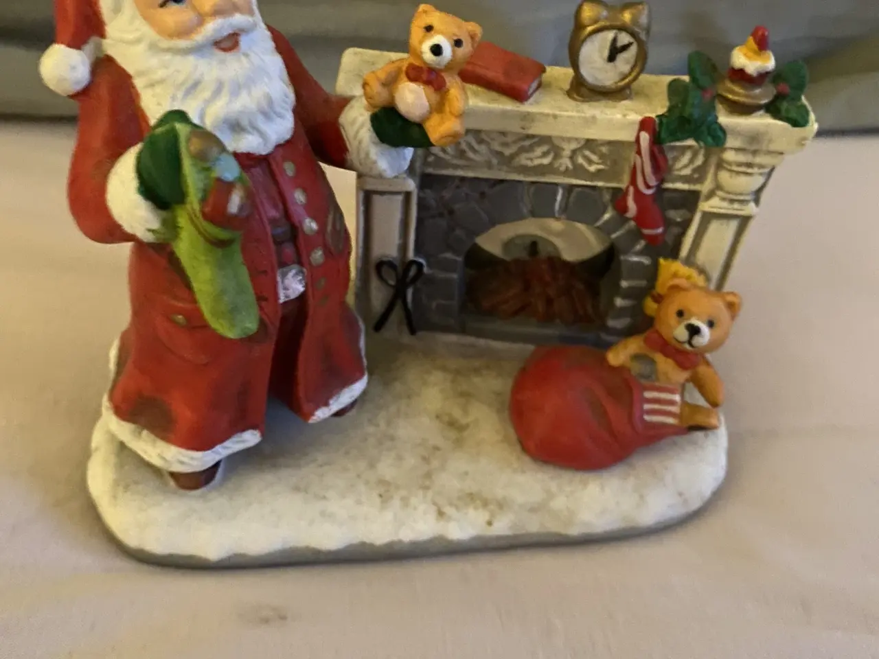 Billede 3 - Julefigur nisse ved pejs fyrfadsstage