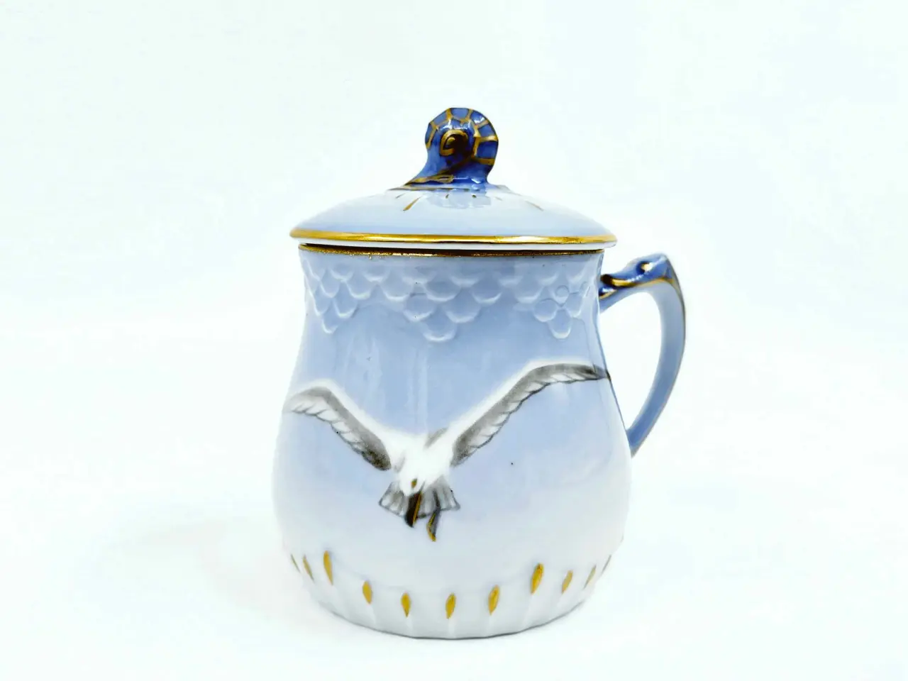 Billede 3 - Mågestel Sennepskrukke/Cremekop Porcelæn