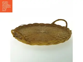 Stor Rund flettet kurv med håndtag (str. Ø 30 cm)