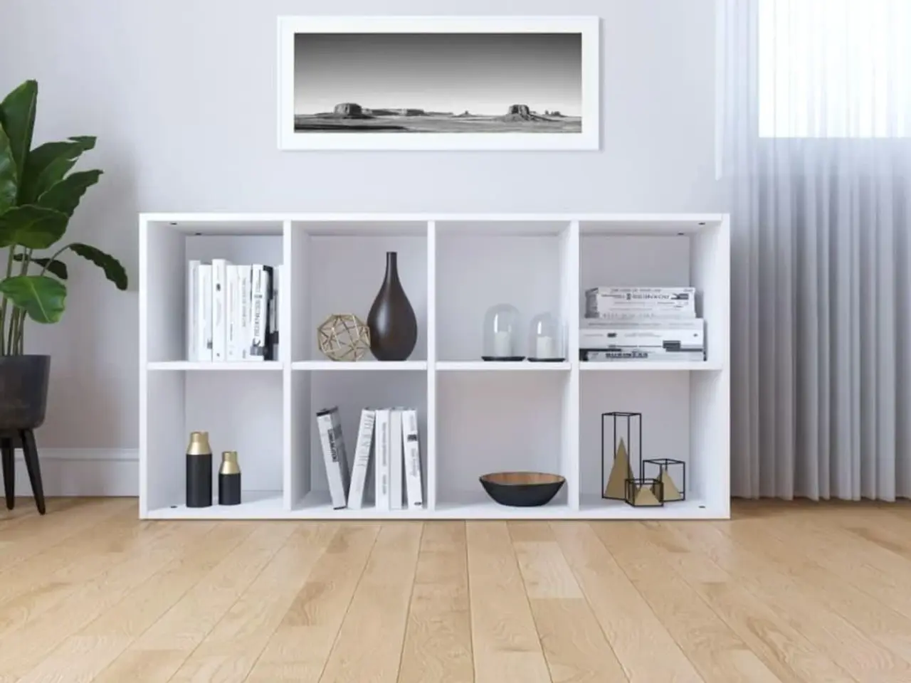 Billede 4 - Bogreol i konstrueret træ 66 x 30 x 130 cm - hvid