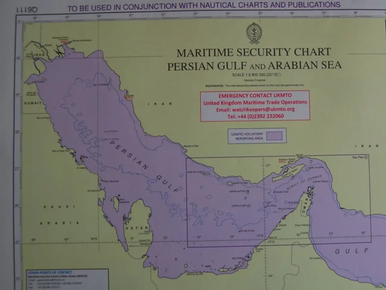 Billede 2 - Søkort Q6111 Mar. Security Chart Persian Gulf & Ar