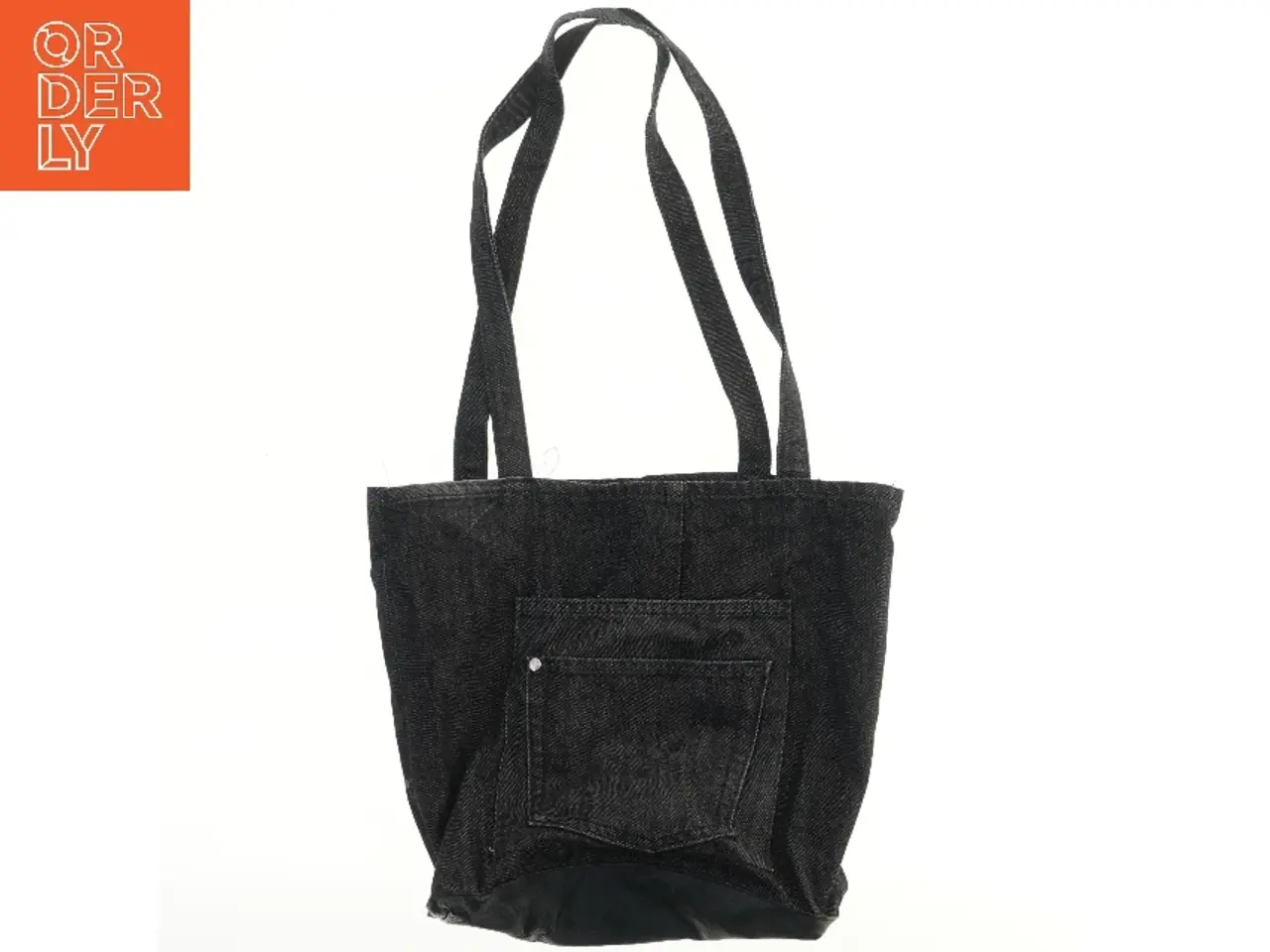 Billede 1 - Sort denim tote taske (str. 41x39 cm)