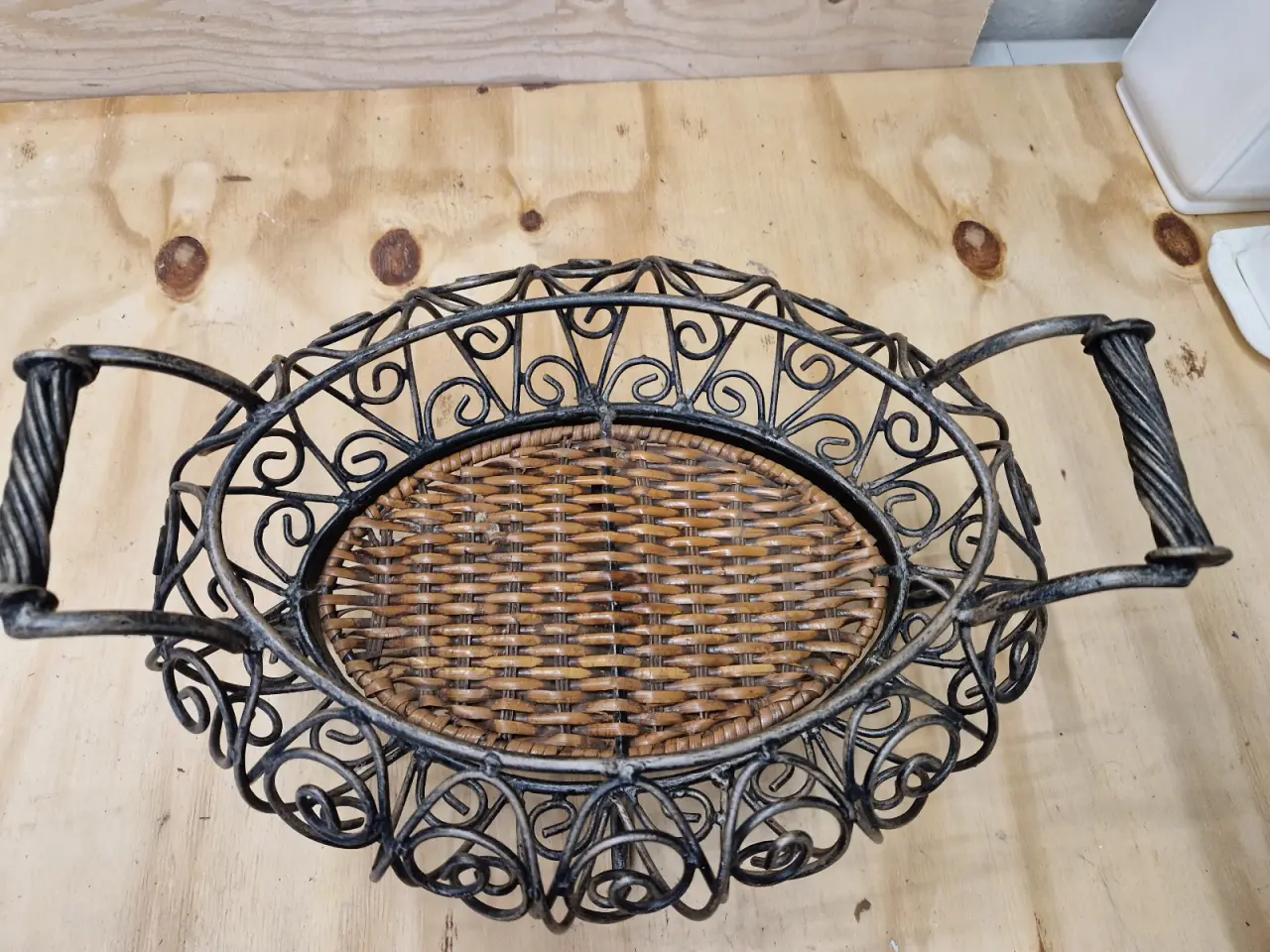 Billede 5 - Vintage kurv I smedejern 30 cm diameter