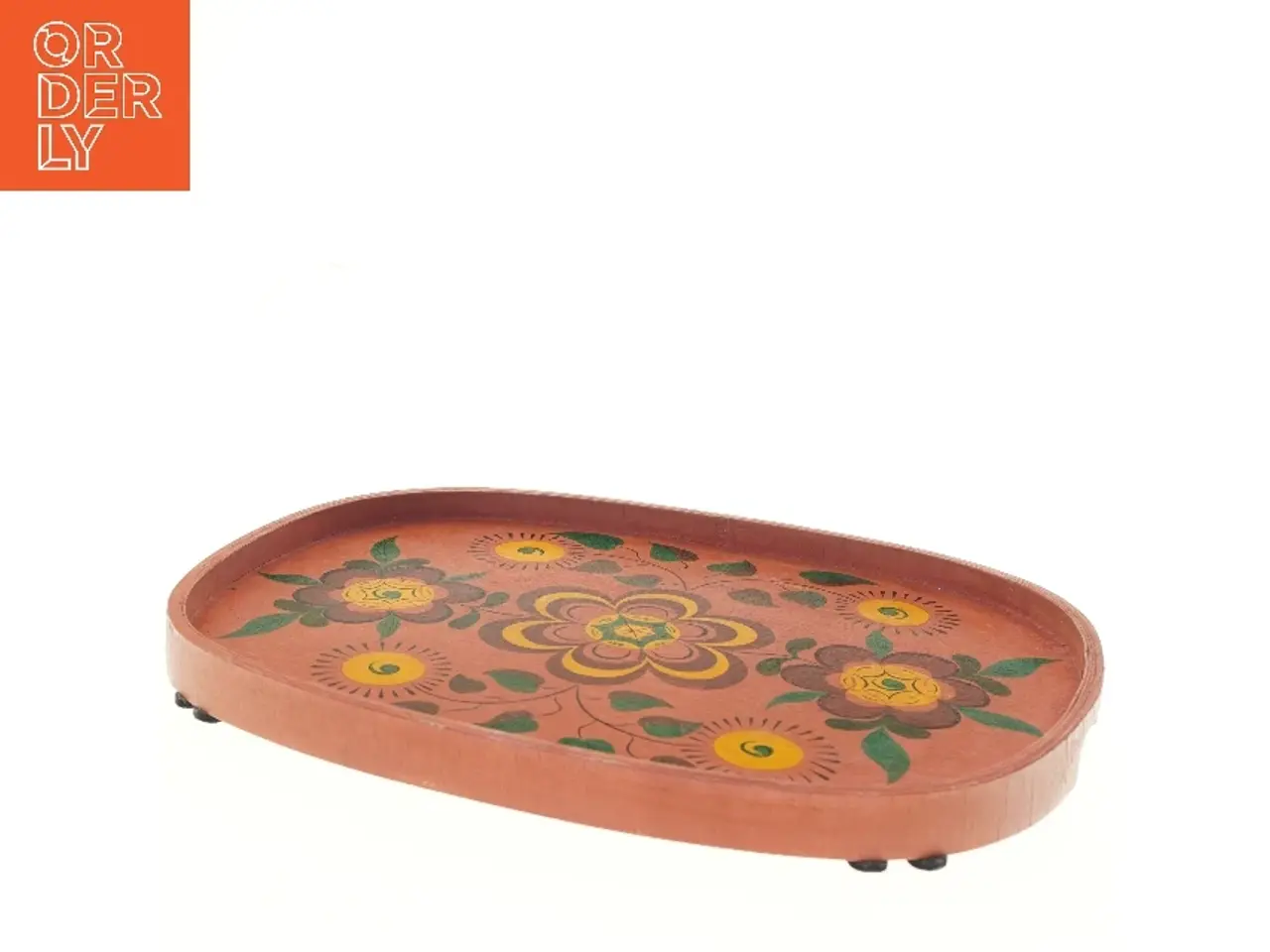 Billede 2 - Vintage russisk bakke med blomster (str. 41x32 cm)