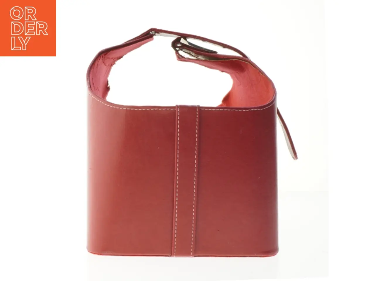 Billede 2 - Vinrød lædertaske (str. 35x23 cm)
